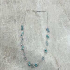 Elegant Silver and Blue Beaded Necklace
